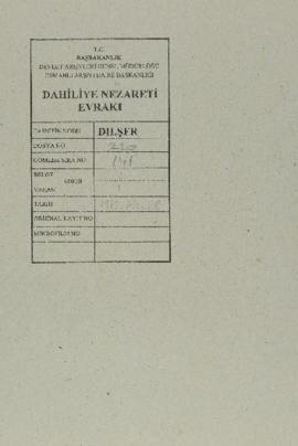 Dosya 220, Gömlek 141, February 09, 1898 (Gregorian calendar) - 28 Kânûn-ı Sânî 1313 (Ottoman fiscal calendar - Rumi)